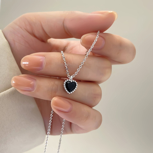 Wholesale Fashion <b>Heart</b> Necklace High Quality Jewellery <b>Heart</b> <b>Shape</b> Zirconia Fine Necklace Jewelry Women - Product Image 6
