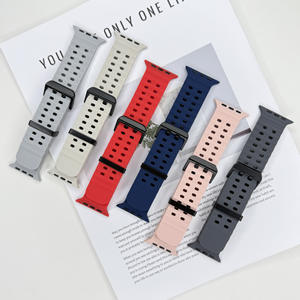 Compatible avec Apple Watch Ultra 9876543210 Bracelet en silicone respirant Ocean à double boucle pour le sport - Product Image 2