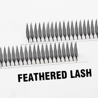 Extensions de cils Tower Spire faites à la main pour un style plumeux, cils ailes de dessin animé, 0,07 mm, fines paillettes avec boucle CD, vegan LC BC