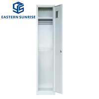 Armoire en acier à une porte de style industriel, de qualité supérieure, robuste, avec miroir, pour dortoir, hôtel, appartement