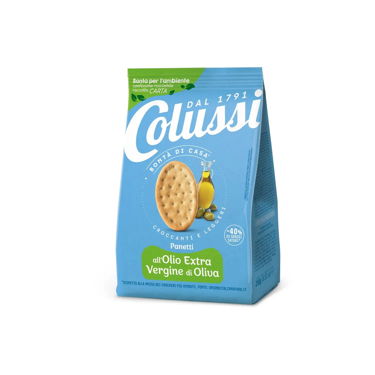 Kwaliteit Voortreffelijke Olijfolie Zoute Snack-Colussi Panetti Olio Evo 250G-Gastronomische Snack Verwennerij