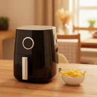 Four électrique double 4L, friteuse à poulet, faible teneur en matières grasses, multifonctionnel, surface de cuisson antiadhésive, protection contre la surchauffe, numérique