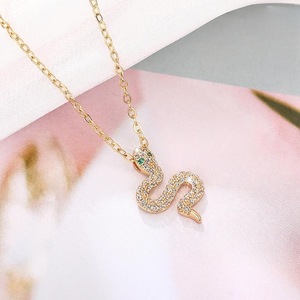 Collana con Ciondolo Serpente Portafortuna da Donna, Stile di Nicchia, Catena per Clavicola - Product Image 4