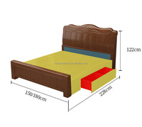 Lit double avec tiroirs spacieux, direct usine, style simple, meuble de rangement multi-espaces, lit moderne en bois pour chambre à coucher chinoise