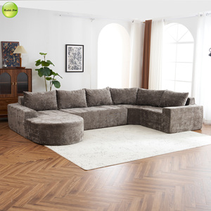 EU Minimalist Design U-shape Modular Velvet Large Size <b>Compressed</b> Couch Sets with Spring <b>Bag</b> for Villa Living Room - Product Image 1