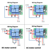 Commutateur de télécommande sans fil 433MHz Module récepteur de relais DC 12V 4CH avec émetteur à distance RF 4 canaux 433.92 Mhz