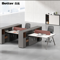 Ensemble de chaises de bureau, poste de travail moderne et simple, bureau pour 4 personnes avec prise de courant intégrée, ergonomique et personnalisable