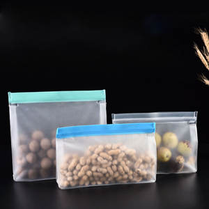 High Quality Fridge Food Preservation Bag Reusable PEVA frosted ziplock bags Food Storage Bag With Zipper