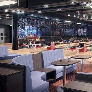 Muebles de Cuero Contemporáneos Personalizados para <span class=keywords><strong>Restaurante</strong></span> o Salón de Bolos, Asientos de Madera para Salón de Bolos - Product Image 1