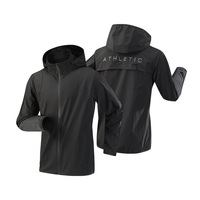 Veste coupe-vent à capuche de haute qualité, 90% nylon, 10% élasthanne, respirante, avec inscription au dos, veste de sport personnalisée pour hommes