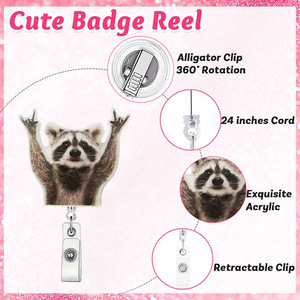 Wholesale of student <b>ID</b> card and badge <b>holders</b> with transparent alligator clips made of acrylic sheet. - Product Image 3