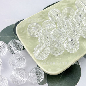 Perles acryliques transparentes filetées rondes à grand trou pour la fabrication de bijoux, moulage par injection Chaozhou - Product Image 1