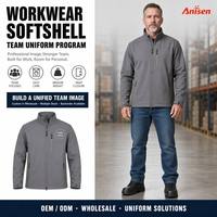 Veste de travail softshell personnalisée en gros – Imperméable, respirante, fine, pour l'hiver, résistante à l'abrasion et aux déchirures, col montant