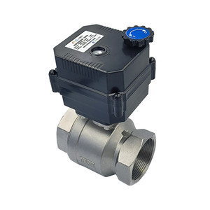 Válvula de bola motorizada Flomarvel FH-B IP67 de fábrica, 15nm, 3 hilos, 1 punto de control, con retroalimentación de señal de posición, SS304, UPVC, 24V, DN32, CE - Product Image 3