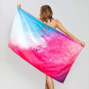 Serviette de plage grande taille personnalisée en coton recyclé 100% tricoté, couleur unie, style tropical moderne, de luxe, légère et anti-sable, la plus vendue - Product Image 4
