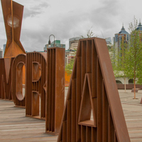 Bol à feu en acier corten moderne, sculpture de haute qualité, décoration de jardin d'extérieur avec installation personnalisée et intimité