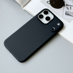 Ốp điện thoại <span class=keywords><strong>TPU</strong></span> mềm mờ cho iPhone 17 Pro Max 16E 15 14 Plus 13 12 Mini 11 Pro XS Max XR SE 7 8 Plus, màu đen trơn sang trọng - Product Image 5