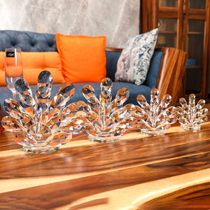 Ornement en cristal en forme de paon, cristal blanc taillé, décoration d'intérieur, artisanat de bureau, cadeau - Product Image 3