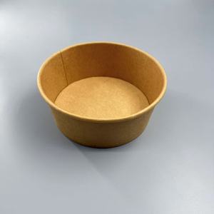Tazón de Papel Kraft Natural Reutilizable y Desechable de Grado Alimenticio, Contenedor Redondo para Alimentos con Impresión Personalizada para Servicio de Comida para Llevar en Restaurantes - Product Image 4