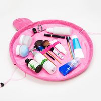 Mehrfarbige Samt-Kosmetiktasche mit Kordelzug, flachem Öffnungsdesign, elastischem Pinselband und Perlenreißverschluss – Schmuck- und Make-up-Organizer