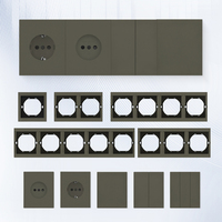 Interruptores y Enchufes de Pared WESA Ultrafinos con Botón Pulsador EU de 1/2/3 Vías con Enchufe USB Tipo C, Combinación Libre, Diseño Moderno de Lujo