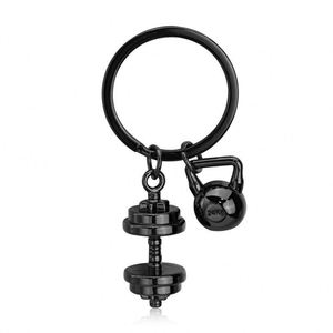 Porte-clés de sport personnalisé avec logo, accessoires de gym, mini haltères 3D en métal, cadeaux de motivation pour le fitness - Product Image 2