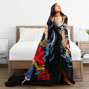 Mantas de Lana Tejidas de <span class=keywords><strong>Manga</strong></span> con Diseño de Luffy y Zoro, Decoración de Verano para Aire Acondicionado, Cubrecamas Suaves y Cálidos, Derivados de Anime - Product Image 4