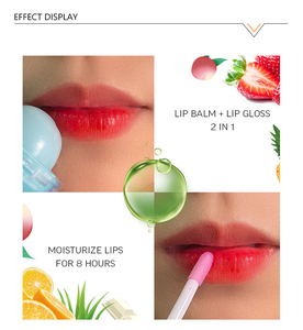 Huile à lèvres teintée hydratante à changement de couleur transparente la plus vendue 2 en 1 Sucette ronde <span class=keywords><strong>Boule</strong></span> Baume à lèvres Marque privée - Product Image 3