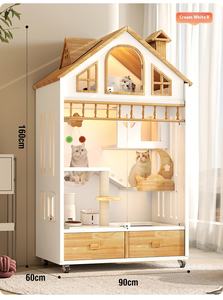 Casa de gato separada de madera Villa/Mansión Casa de gato de lujo exclusiva con nuevo espacio espacioso de diseño transpirable lujoso - Product Image 3