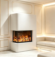 Cheminée à gaz propane d'intérieur avec pierres de galets en acier et télécommande, chauffage, garantie 5 ans, moderne, pour villa et hôtel, livraison directe