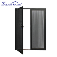 Porte coulissante et battante en verre trempé sur mesure pour extérieur, avec charnière en alliage d'aluminium pour salle de bain et cuisine