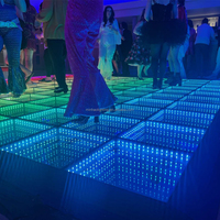 RGBW Laser RGB LED Projection Mobile 18 "Carrelage DMX Faisceau Piste de Danse pour KTV Aluminium Verre Monté au Sol pour Clubs Mariages