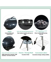 Bouilloire portable personnalisée de 17 pouces à quatre pattes pour l'extérieur Barbecue au charbon de bois Apple Grill pour les aventures de barbecue en plein air
