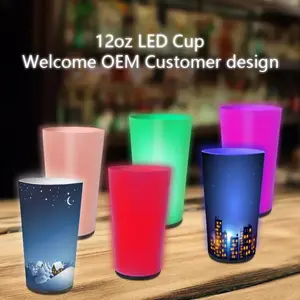 Oem14oz Gloeiende Led Knipperende Beker Plastic Led Licht Cup Voor Party Bar Night Club
