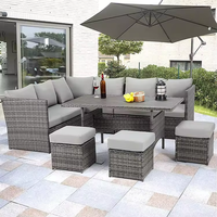 Großhandel Aluminium Garden Sectional Lounge Set Gartenmöbel Moderne Nordic Sectional Wicker Rattan Patio Sofa für Land