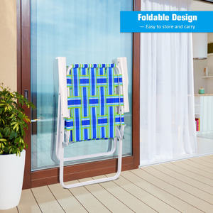 Chaise de plage pliable en aluminium durable avec sangles en tissu Oxford, mobilier d'extérieur de style côtier pour pique-nique, jardin, parc, pêche - Product Image 6