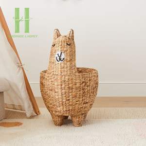 Venta caliente variedad de tamaños tejido a mano Unicornio en forma de cesta de almacenamiento niños agua Jacinto Animal almacenamiento OEM aceptable Flexible para - Product Image 5