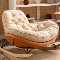 Fauteuil inclinable individuel ZSZM style canapé paresseux, confortable et épaissi, chaise à bascule en bois pour salon, chambre, balcon, maison et loisirs