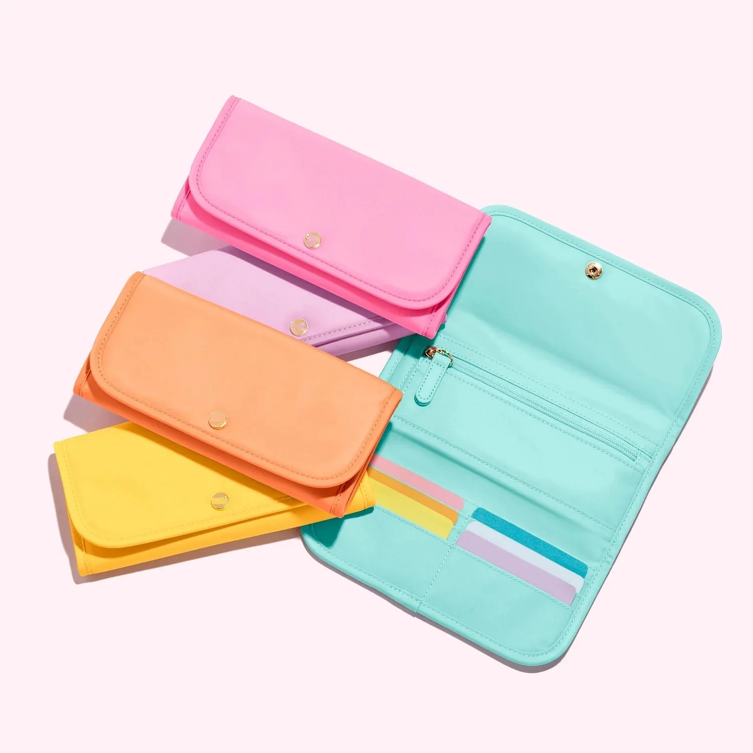 Wholesale Custom Solid Purse Nylon Credit Card Close and Open Card Holder Designer Wallets For Women