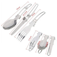 KingGear Ensemble d'ustensiles de cuisine pour le camping en plein air Lot de 5 ustensiles de cuisine pour le camping avec mousqueton Ensemble de cuillères pliantes