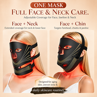 Masque facial sans fil en silicone OEM pour le traitement de l'acné, l'éclaircissement de la peau, anti-rides, masque complet pour le visage et le cou, appareil de beauté