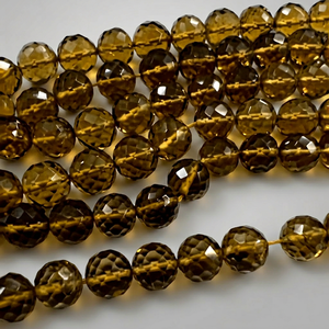 Vente en gros de perles à micro facettes en quartz naturel de qualité supérieure de 7 à 10mm pour la fabrication de bijoux - Product Image 1