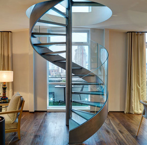 Alta calidad pequeño espacio barandilla <span class=keywords><strong>de</strong></span> vidrio <span class=keywords><strong>de</strong></span> <span class=keywords><strong>diseño</strong></span> hierro escalera en espiral para escalera interior - Product Image 2