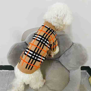 Luxe modemerk XXL winter wollen garen gebreide plaid trui elegante gebreide hondenkleding designer hondentrui - Product Image 4