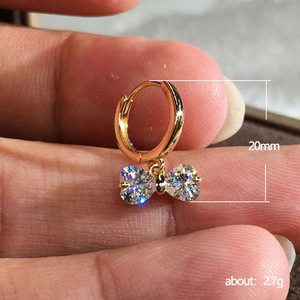 Orecchini Pendenti Coreani Eleganti a Forma di Fiocco con Zirconi Incastonati a Goccia, Gioielli da Donna alla Moda per Uso Quotidiano - Product Image 5