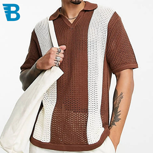 Nuovo stile estivo <span class=keywords><strong>maglione</strong></span> da uomo <span class=keywords><strong>oversize</strong></span> in cotone 100% marrone <span class=keywords><strong>con</strong></span> stampa a blocchi maglia maglia maglia maglia maglia maglia maglia maglia - Product Image 1