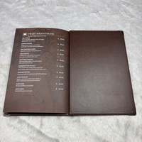 Porte-menu en cuir A4 pour hôtel, restaurant, boutique, bar à vin, avec pages intérieures