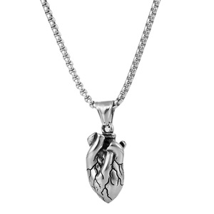 Yunnique – collier avec pendentif en forme de cœur en acier inoxydable pour hommes, Style Punk rétro FY308 - Product Image 5