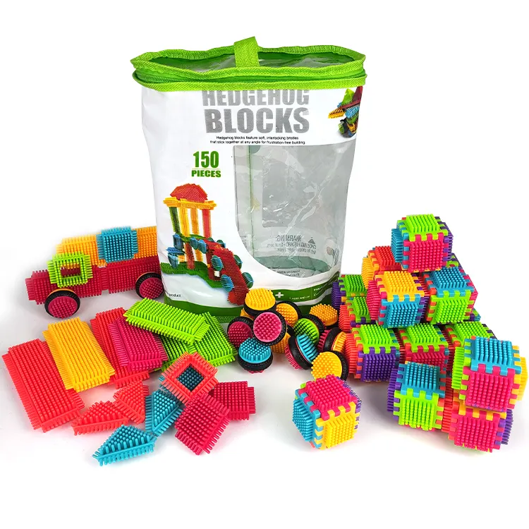 150 pièces jouets éducatifs STEM ensemble de construction Construction apprentissage jouet empilage Interlock bloc poils forme 3D blocs de construction