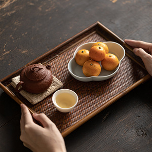 <b>Ceramic</b> Fruit <b>Plate</b> Oval Porcelain Wedding Tea Tray Chinese Pastry Dish Zen Teapot Holder - Product Image 5
